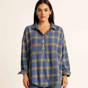 A SHIRT THING DIEGO‎ Soft Plaid Distressed Frayed Shirt Size P/SMALL
